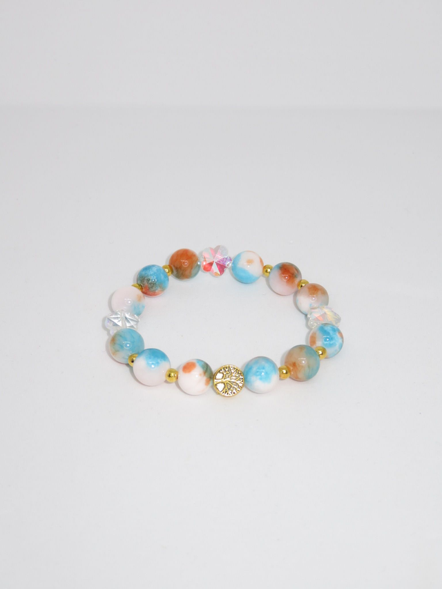 Bracelet arbre de vie et fleur en cristal