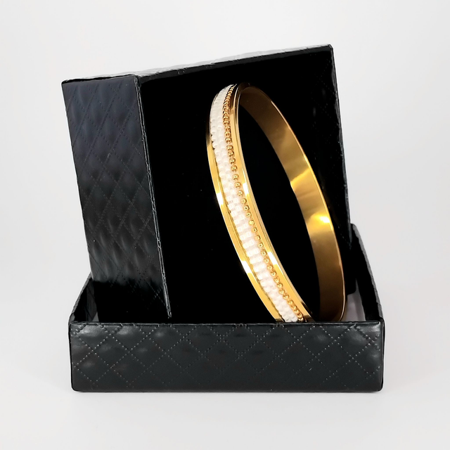 Calypso Blanc et doré ( perles)