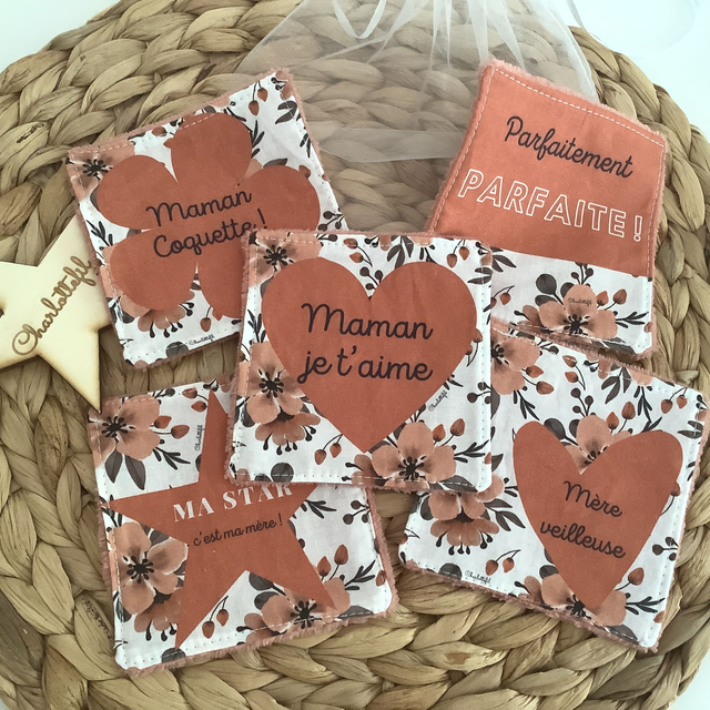 Pochon organza de 5 lingettes a messages fête des Mères 