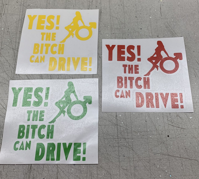 Yes The  Bitch Can Drive Sticker 