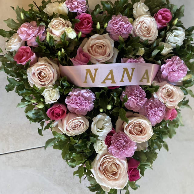 Rose floral heart wreath 