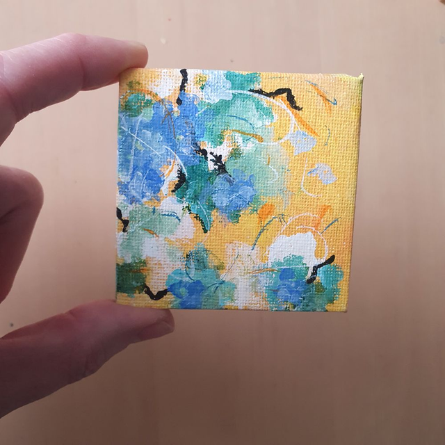 Mini-schilderij op ezeltje 005