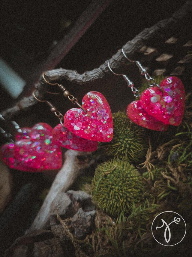 Pink Glitter Hearts