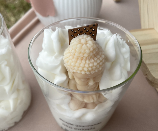 Bougie gourmande zen beige 