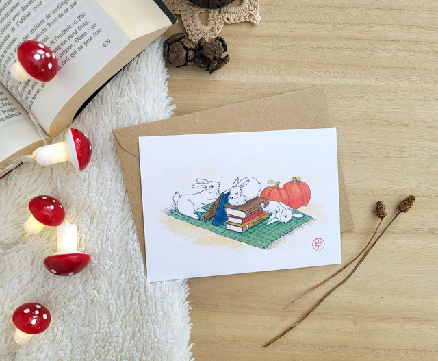 Livres et lapins endormis