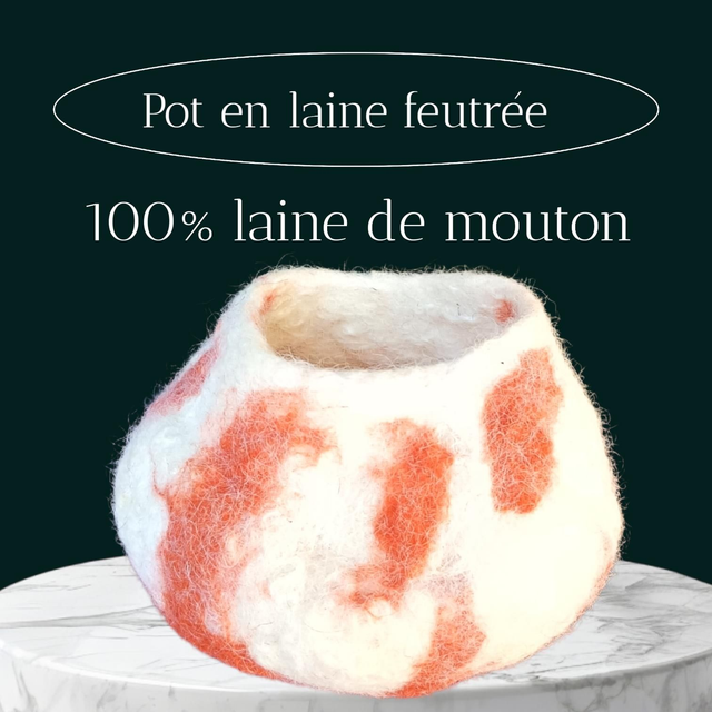 Pot en laine feutrée