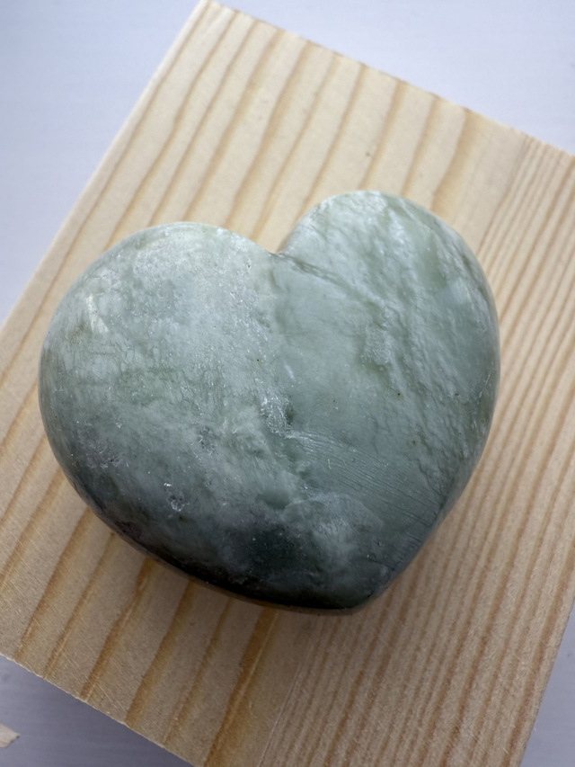 Serpentine Jade Crystal Heart
