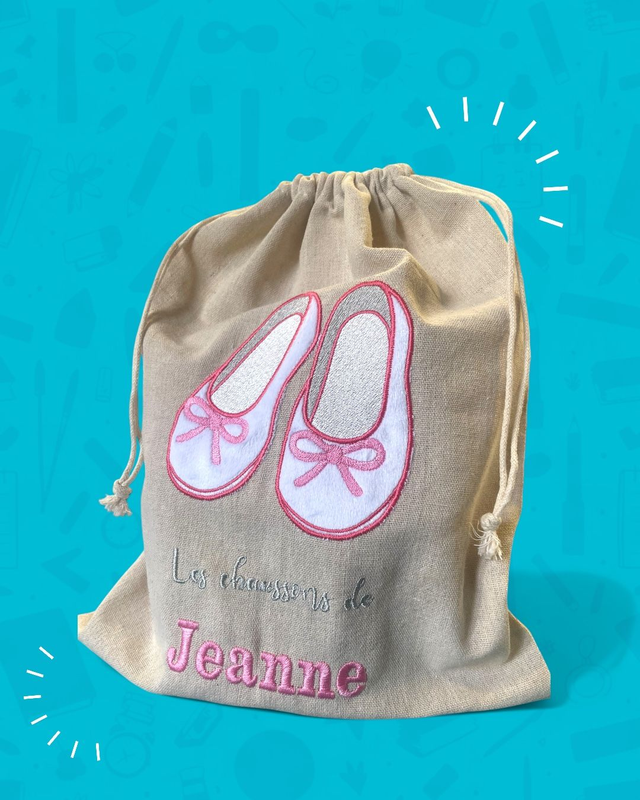 fichier broderie chaussons appliqué - 2 Tailles / 12 Formats