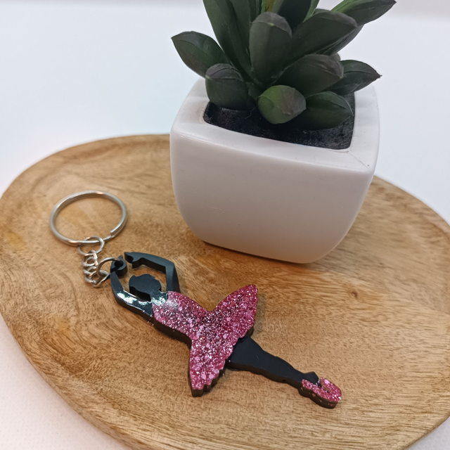 Porte Clé Danseuse - Rose Pailleté