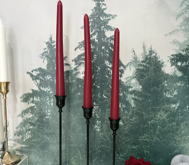Set of 3 candle holders- black