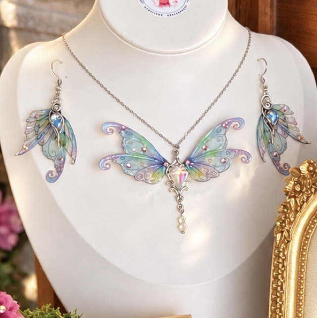 Crystaline de coton - parure argent