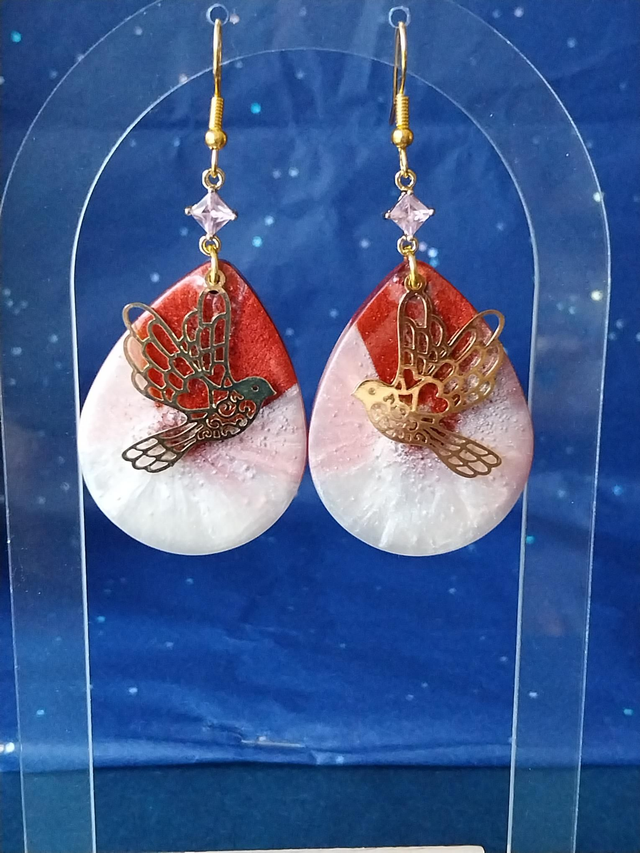 Boucles d'oreilles "Messagères de l'Aube Rosée "