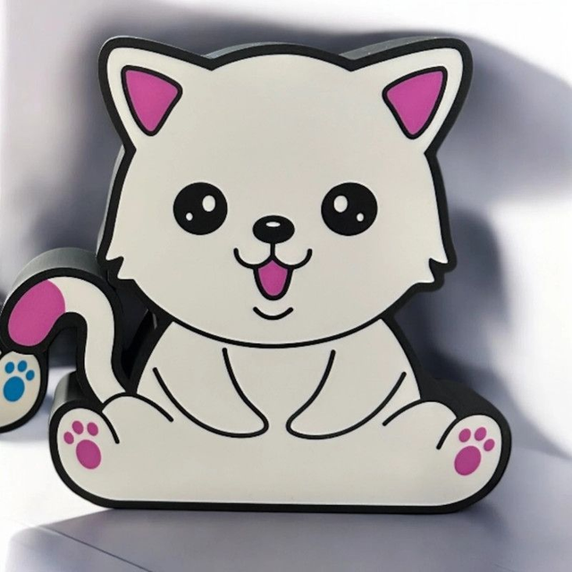Lampe 3D Chat LED - Personnalise ta déco avec une touche féline ! 