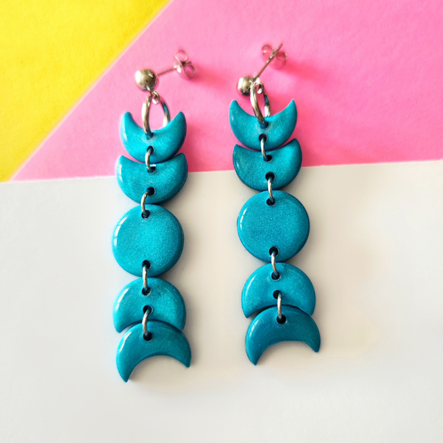 Pendientes FASE LUNAR AZUL TURQUESA