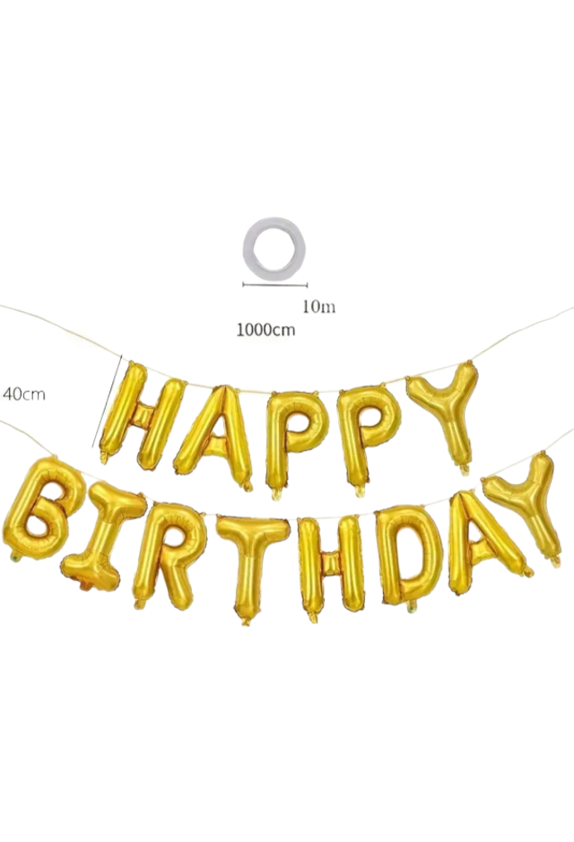 Folienballon Girlande Happy Birthday gold