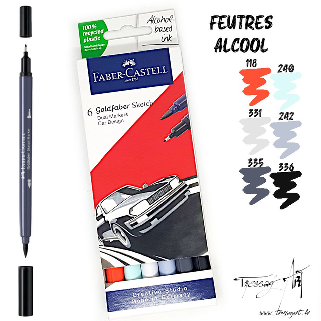 FABER CASTELL - FEUTRES A ALCOOL CAR DESIGN PAR 6 - FB058