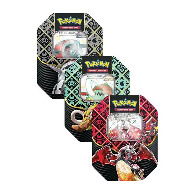 Pokemon TCG: Paldean Fates Tin - Great Tusk/Iron Treads/Charizard