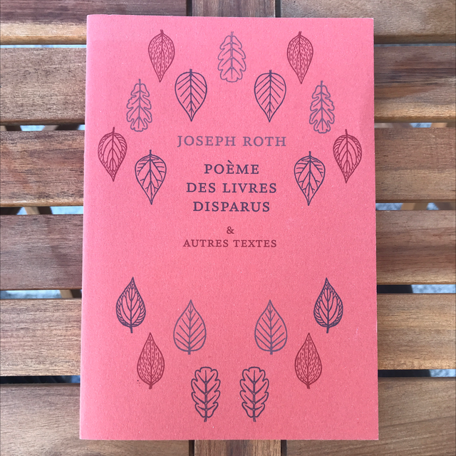 ROTH Joseph - Poèmes des livres disparus &amp; autres textes