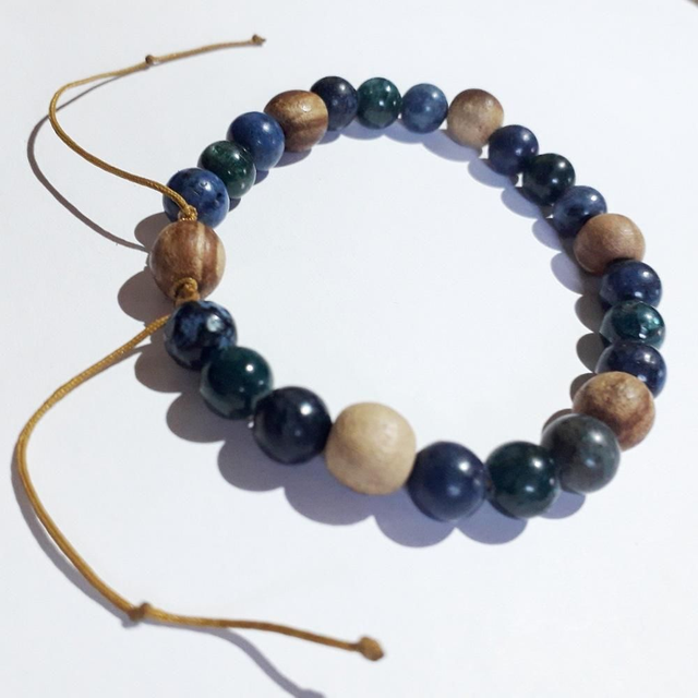 Sodalite Apatite &amp; Palo Santo Bracelet 