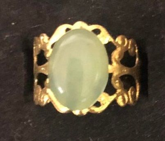 aventurine verte (bague baroque dorée) 