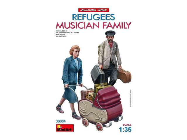 Refugees, musician Family - miniart 38084 1/35