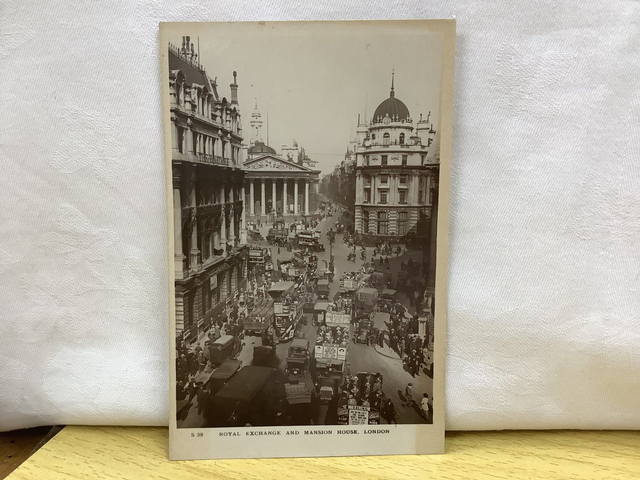 Royal Exchange and Mansion House Kingsway Real Photo Series Posted postcard Our Ref No.A92 £2.25