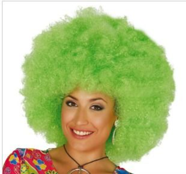 CARNEVALE , PARRUCCA AFRO VERDE  “EXTRA”