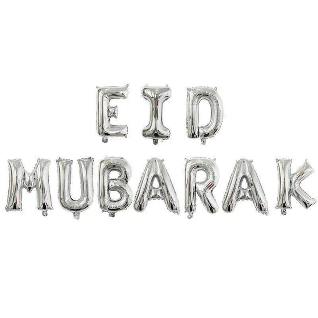 Eid Mubarak Foil Kit Silver 16"