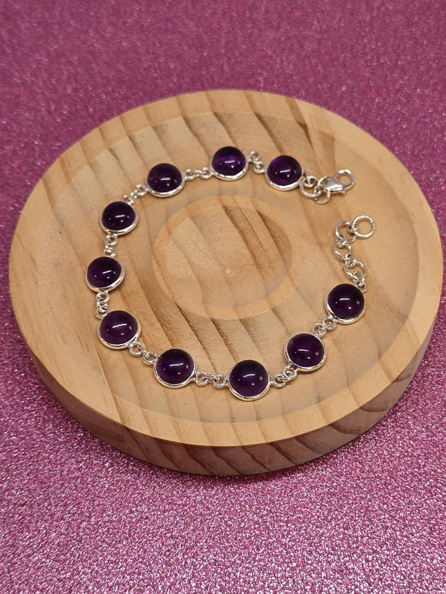 Bracelet Améthyste foncée Argent 925 