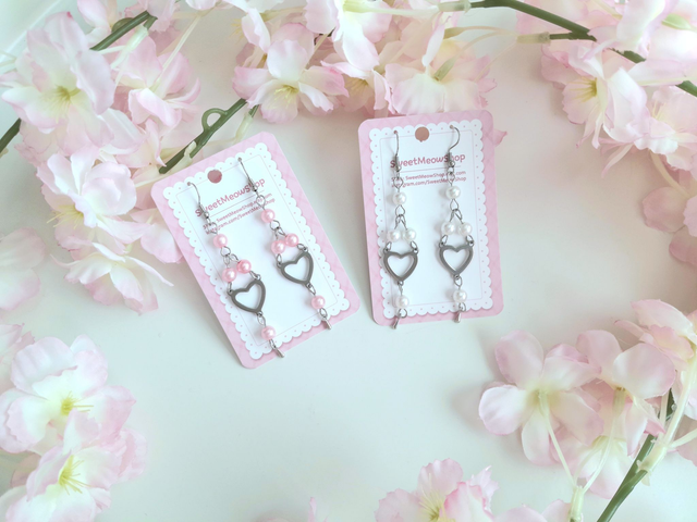 Heart dangles korvakorut