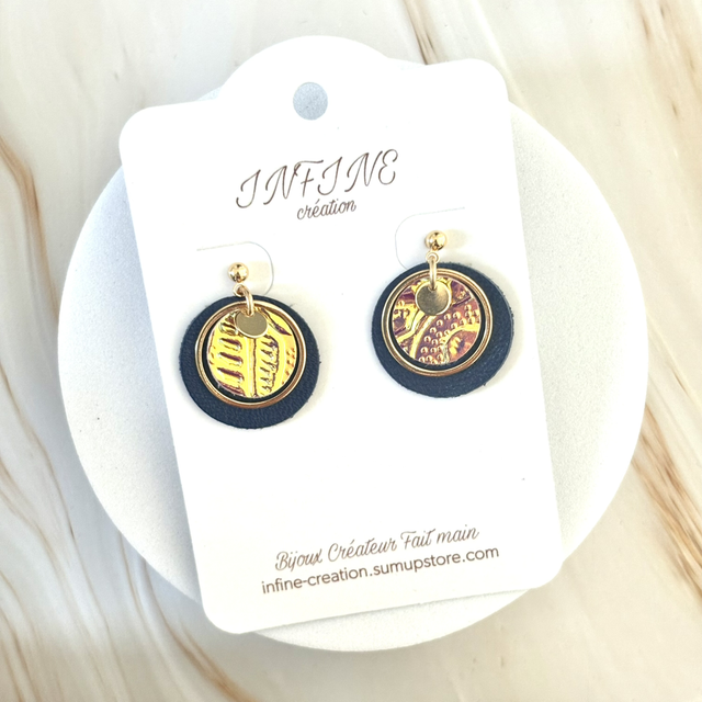 Boucles d’oreilles « Essentielle Bleu Nuit »