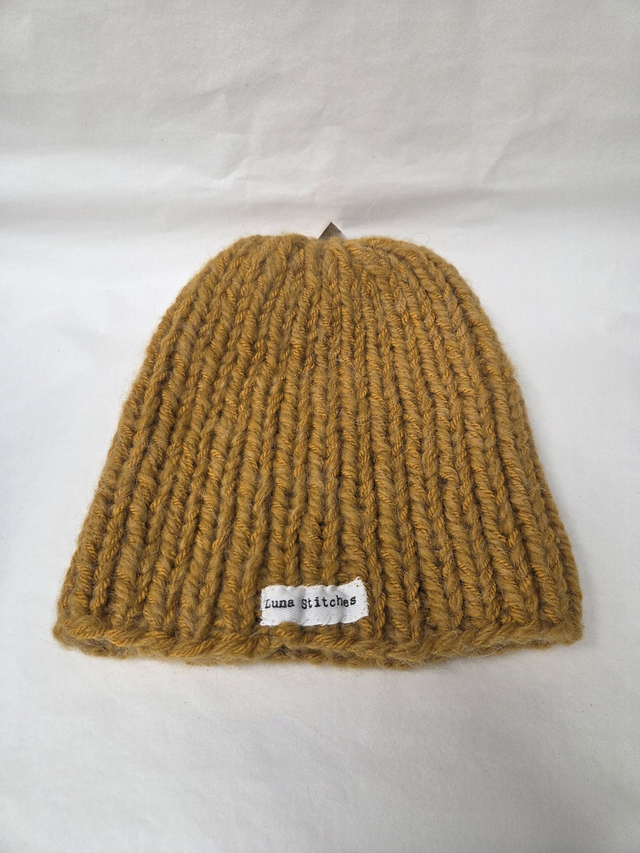 Orange And Gold Alpaca Wool Beanie - LW-004