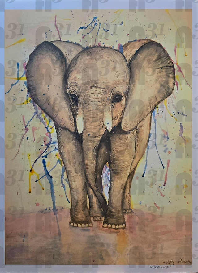 381. Watercolour Elephant