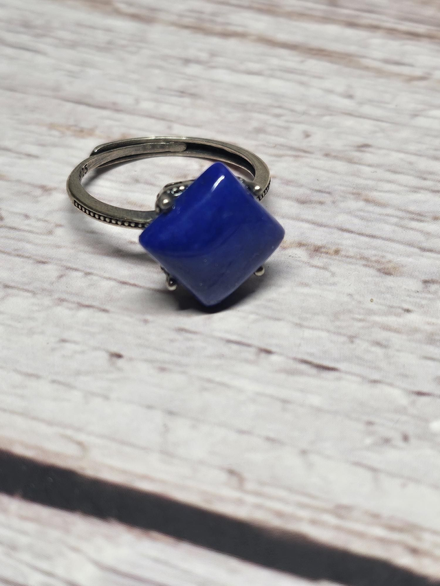 Bague en Argent 925 &amp; Lapis-lazuli – Ajustable