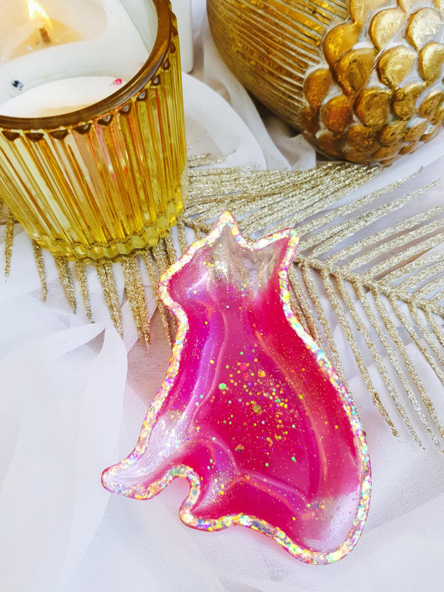 Trinket dish - animal - Dark pink