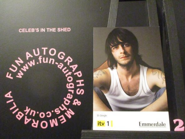 Joe Gilgun (Eli Dingle) Original Emmerdale Yellow &amp; Black Itv1 Logo Cast Card (2)