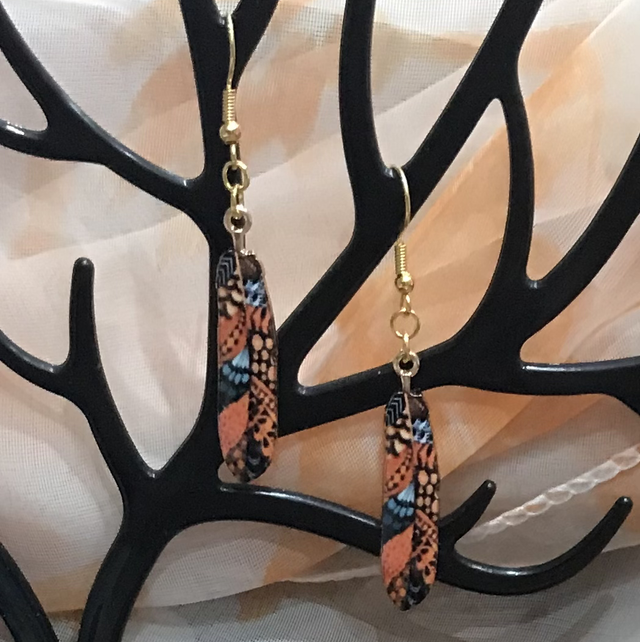 Orange Dangling Earrings- PODE26