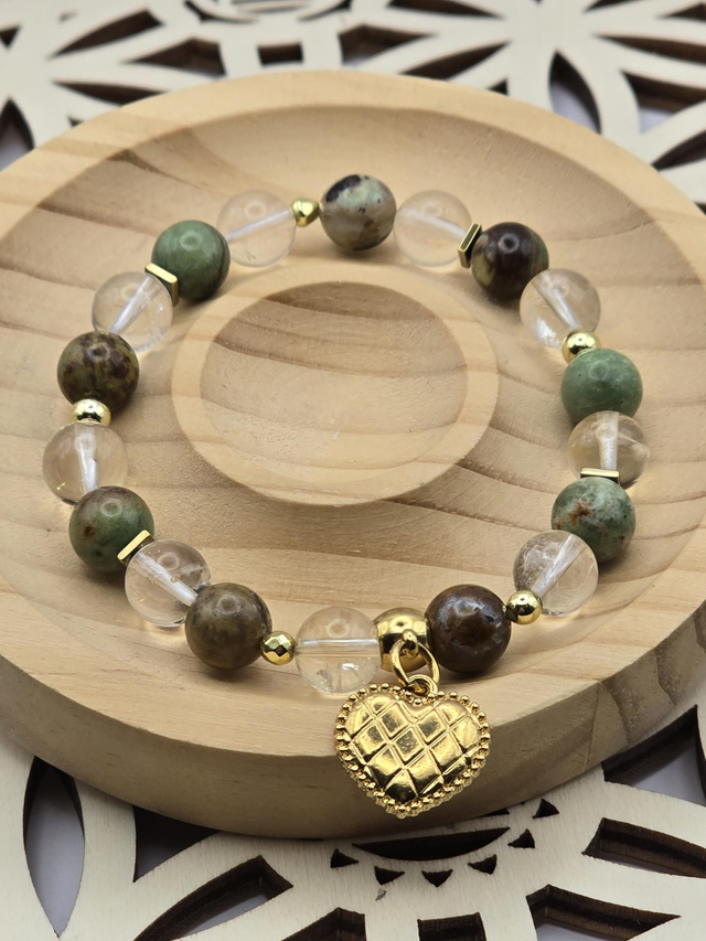 Bracelet Citrine et Opale verte 0,8 cm 