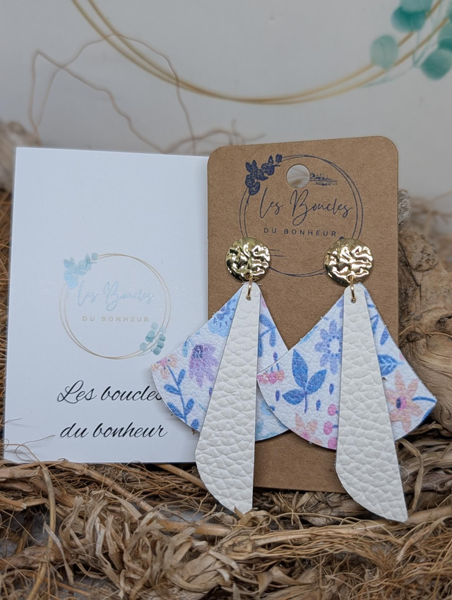 Boucles d'oreilles Georgia fleurie pastel ge008