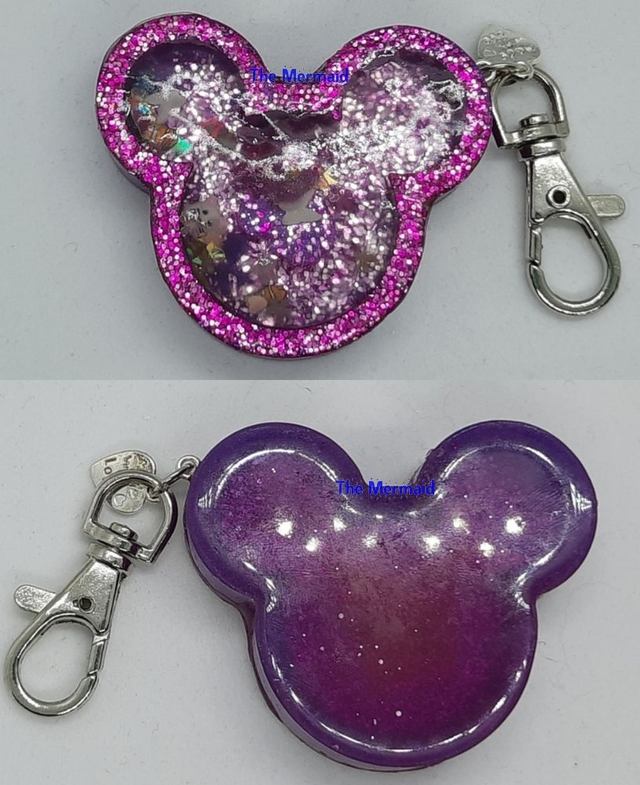 mickey shaker in resin sleutelhanger