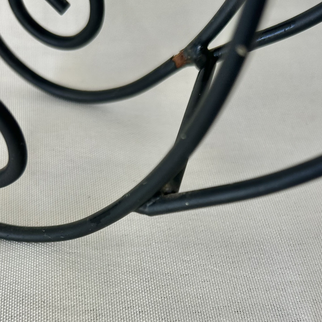 Vintage Black Metal Scrollwork Tabletop Clock