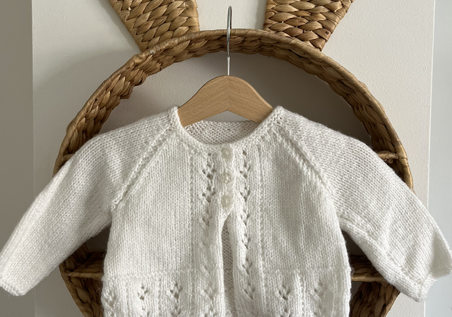 White hand knitted Cardi