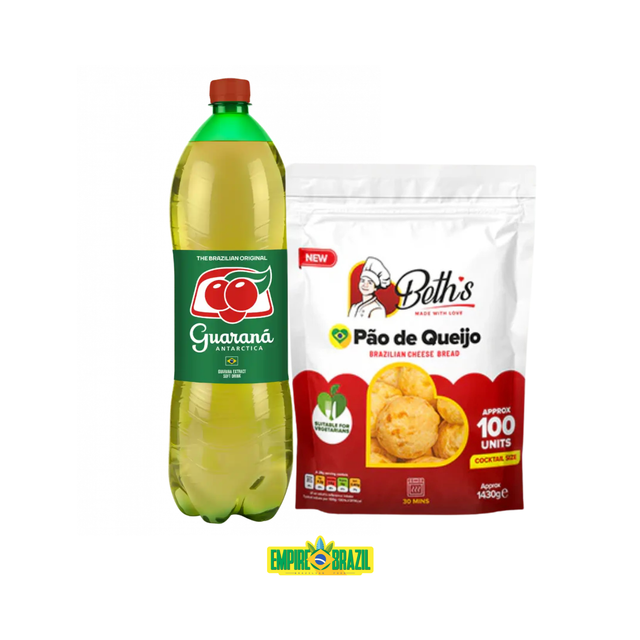 Combo Festa: 100 Pão de Queijo Beth's + 1 Guarana Antarctica de 1.5l