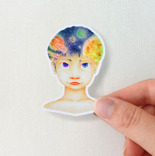 Sticker garçon holographique