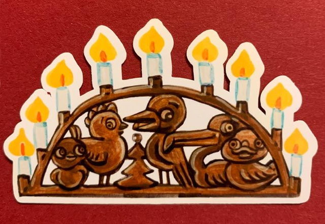 Die-Cut-Sticker "Christmas Schwibbogen"