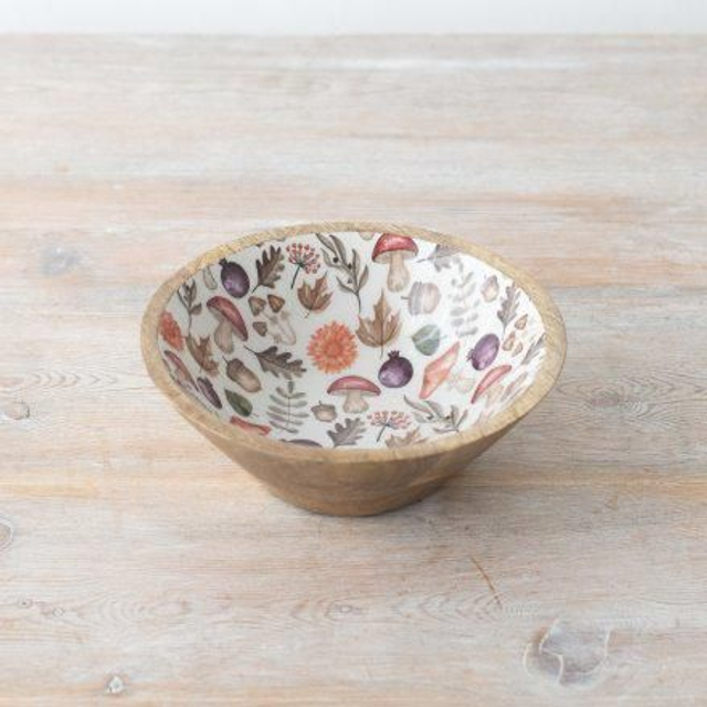 Autumnal Wooden Bowl, 17cm