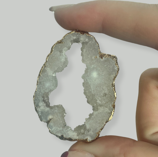 White geode necklace