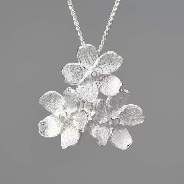 *Designer Silver Jewellery* Forget-me-not Silver Necklace
