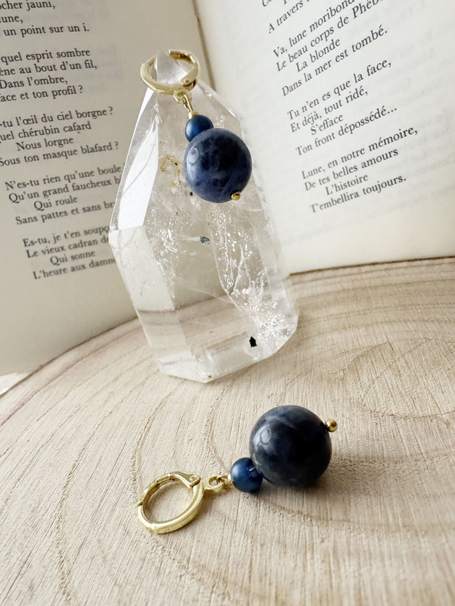 Boucles d'oreilles Océan Bleu - Sodalite
