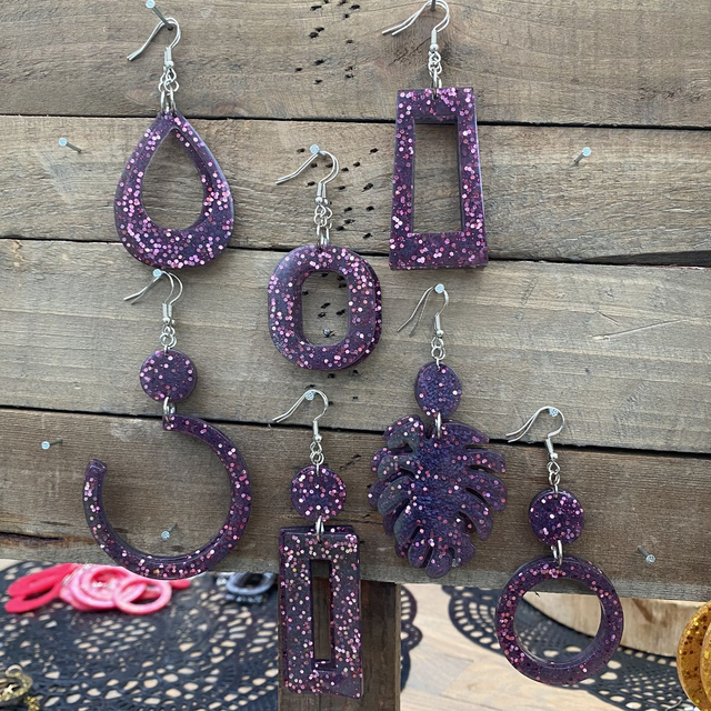 Boucles d'oreilles Glitter Purple
